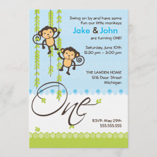 Invitation pour le premier anniversaire de Twin Bo