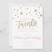 Invitation pour le premier anniversaire de Twinkle (Devant)