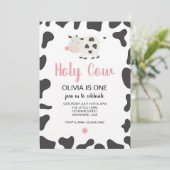 Invitation pour le premier anniversaire de vache e (Debout devant)