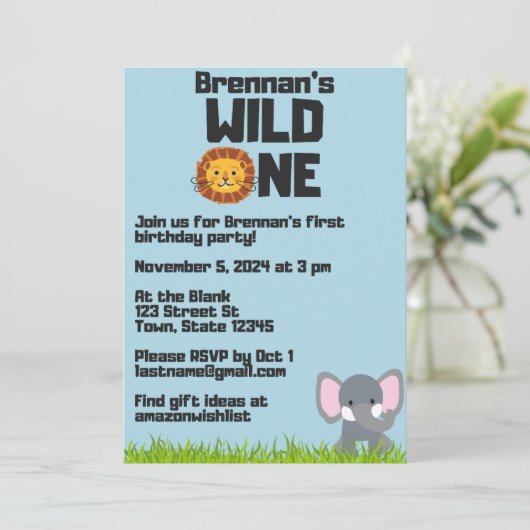 Invitation pour le premier anniversaire de WILD ON (Debout devant)