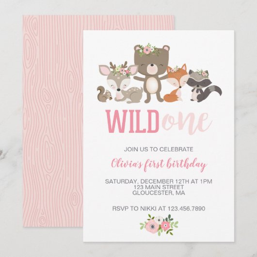 Invitation pour le premier anniversaire de Wild On (Devant / Derrière)