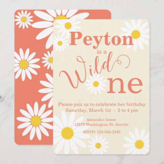 Invitation pour le premier anniversaire de Wild On (Devant / Derrière)