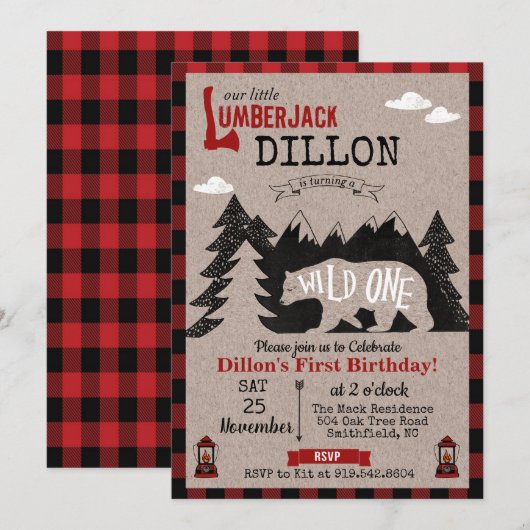 Invitation pour le premier anniversaire de Wild On (Devant / Derrière)