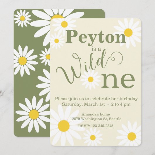 Invitation pour le premier anniversaire de Wild On (Devant / Derrière)