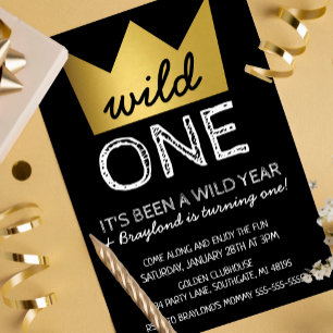 Invitation pour le premier anniversaire de Wild On