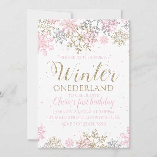 Invitation pour le premier anniversaire de Winter (Devant)