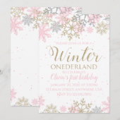 Invitation pour le premier anniversaire de Winter (Devant / Derrière)