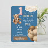 Invitation pour le premier anniversaire d'ourson B (Debout devant)