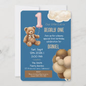 Invitation pour le premier anniversaire d'ourson B (Devant)