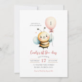 Invitation pour le premier anniversaire du ballons (Devant)