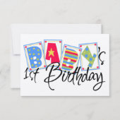 Invitation pour le premier anniversaire du bébé (Devant)