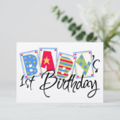 Invitation pour le premier anniversaire du bébé (Debout devant)