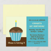 Invitation pour le premier anniversaire du bébé (Devant / Derrière)