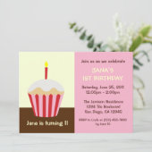 Invitation pour le premier anniversaire du bébé (Debout devant)