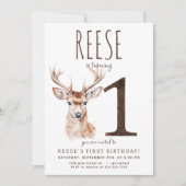 Invitation pour le premier anniversaire du cerf (Devant)