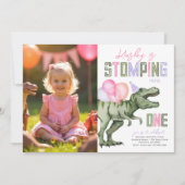 Invitation pour le premier anniversaire du dinosau (Devant)