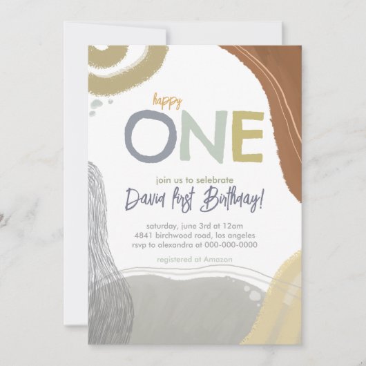 Invitation pour le premier anniversaire du garçon (Devant)