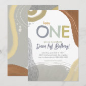 Invitation pour le premier anniversaire du garçon (Devant / Derrière)