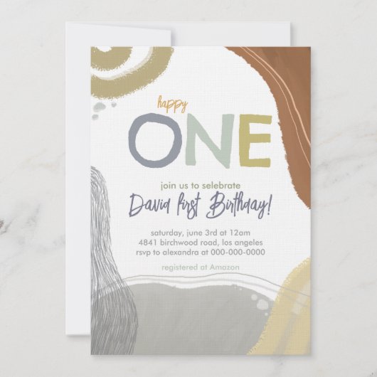 Invitation pour le premier anniversaire du garçon  (Devant)