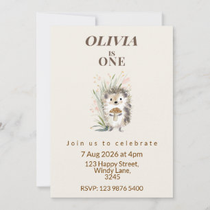 Invitation pour le premier anniversaire du hérisso