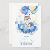 Invitation pour le premier anniversaire du loup d' (Devant / Derrière)