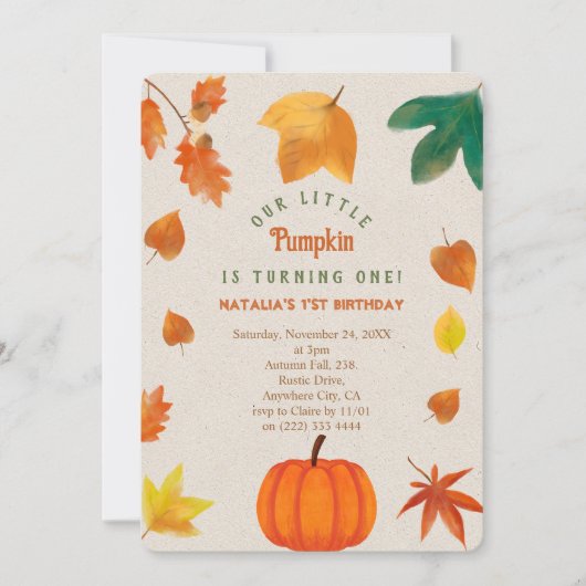 Invitation pour le premier anniversaire du petit C (Devant)