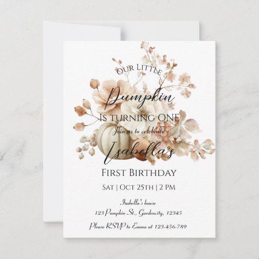 Invitation pour le premier anniversaire du petit C (Devant)