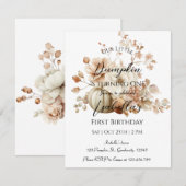 Invitation pour le premier anniversaire du petit C (Devant / Derrière)