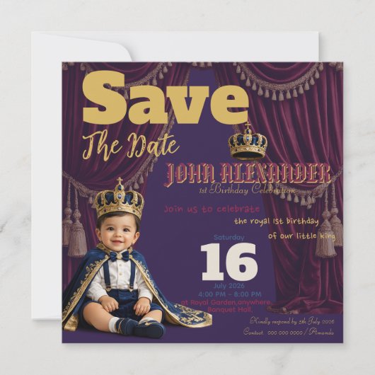 Invitation pour le premier anniversaire du petit r (Devant)