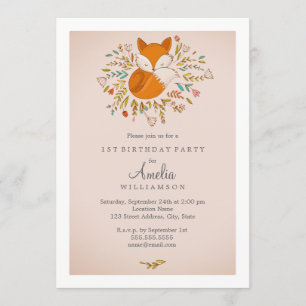 Invitation pour le premier anniversaire du renard
