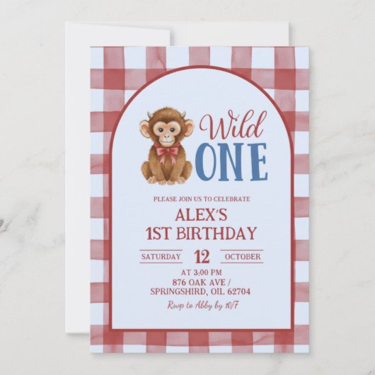 Invitation pour le premier anniversaire du taureau (Devant)