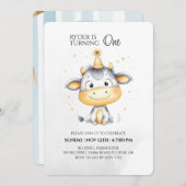 Invitation pour le premier anniversaire d'un anima (Devant / Derrière)