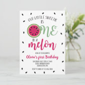 Invitation pour le premier anniversaire d'un melon (Debout devant)