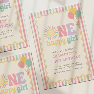 Invitation pour le premier anniversaire d'une fill