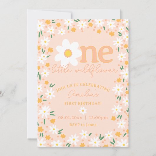 Invitation pour le premier anniversaire d'une peti (Devant)