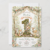 Invitation pour le premier anniversaire en forêt (Devant)