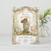 Invitation pour le premier anniversaire en forêt (Debout devant)