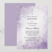 Invitation pour le premier anniversaire et le bapt (Devant / Derrière)