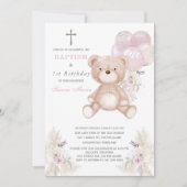 Invitation pour le premier anniversaire et le bapt (Devant)