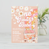 Invitation pour le premier anniversaire Groovy Hip (Debout devant)