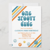 Invitation pour le premier anniversaire Groovy One (Devant)