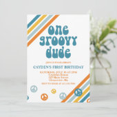Invitation pour le premier anniversaire Groovy One (Debout devant)