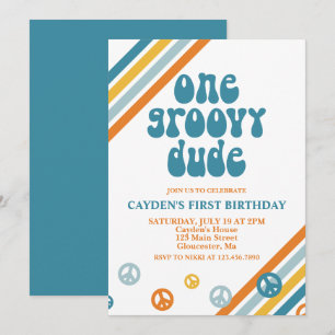 Invitation pour le premier anniversaire Groovy One