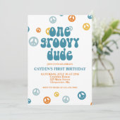 Invitation pour le premier anniversaire Groovy One (Debout devant)