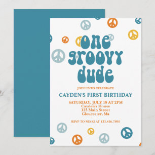 Invitation pour le premier anniversaire Groovy One