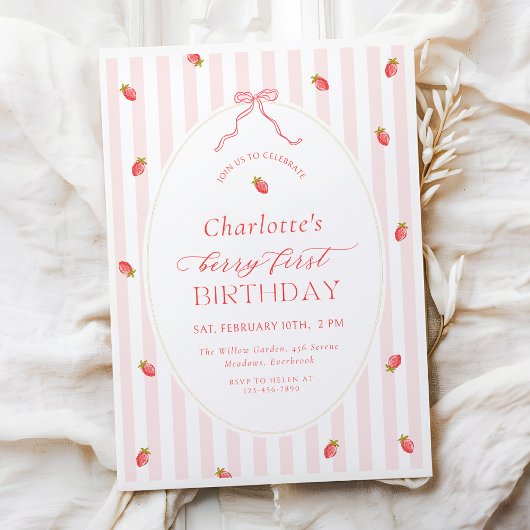 Invitation pour le premier anniversaire Pastel Ber