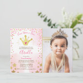 Invitation pour le premier anniversaire Princesse (Debout devant)