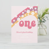 Invitation pour le premier anniversaire Retro Dais (Debout devant)