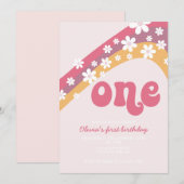 Invitation pour le premier anniversaire Retro Dais (Devant / Derrière)