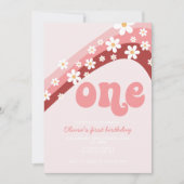 Invitation pour le premier anniversaire Retro Dais (Devant)